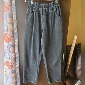 Black Chic Elastic Waistband Jeans